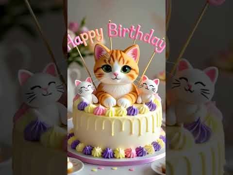 Bash birthday party #DreamScreenAI Happy birthday to you 🎂🥳#happybirthday #shortsfeed #cat #shorts