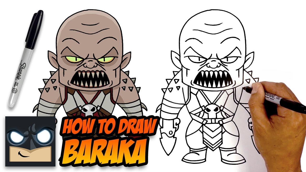 How to Draw Baraka - Mortal Kombat 11 - Step-by-Step Tutorial