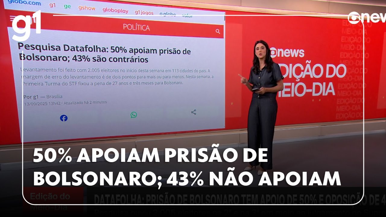 50 apoiam prisão de Bolsonaro 43 não apoiam diz Datafolha