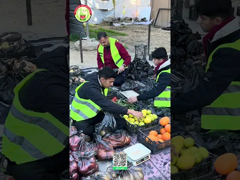 بفضل الله تعالى، ثم بفضل أياديكم البيضاء، نواصل العمل على إعداد وتوزيع #سلات_الخضار لأهلنا في غزة
