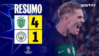 Resumo: Sporting 4-1 Manchester City - UEFA Champions League 2024/25 | sport tv