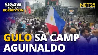 Tensyon sumiklab sa protesta sa Kampo Aguinaldo