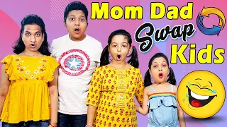 Switching Lives Mom Dad vs Jinni Dhwani 😂 माँ-बाप और बेटी की अदला बदली 🤦‍♀️🤣 | Cute Sisters