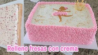 Pastel Bailarina ballet con relleno de fresas con crema, Mis pasteles mis postres Normi