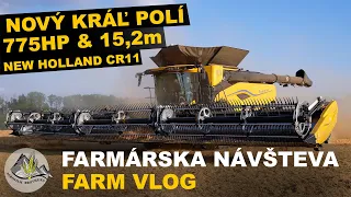 NOVÝ KRÁĽ POLÍ  [ New Holland CR11 & 15,2m MacDon ] Farmárska Návšteva FN#92