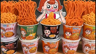 ASMR MUKBANG! 편의점! 떡볶이&핫도그&치즈피자 FIRE Noodle & HOT DOG & CHEESE PIZZA EATING SOUND!