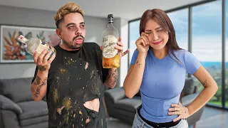LLEGO MUY B0RRACHO A LA CASA... BROMA A MI ESPOSA