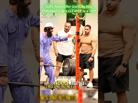 ELITE Powerlifter Use 32kg Mop - Pretended to be a CLEANER in a GYM #gym #funnyvideo #funny #comedy