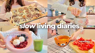 slow living day at home 🍵 baking cinnamon rolls, cozy recipes & routine