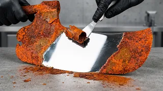 World's Sharpest Gigantic Knife Restoration - No Talking!