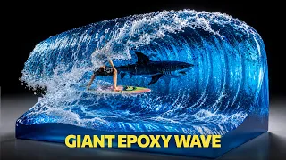 I Made a Giant Epoxy Wave with a Great White Shark / Elegoo 3D Printer