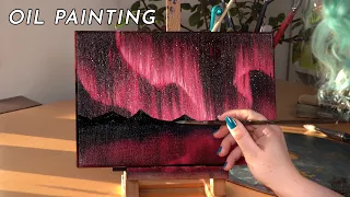 How to paint Pink Northern Lights | Pink Lake