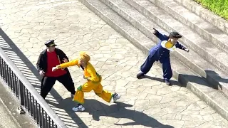 乱闘する承太郎とDIOと仗助