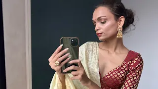 Monalisha Mahapatra Saree | Kerala Kasavu Onam Saree Styling