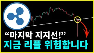 리플, 마지막 지지선! 지금 너무 위험합니다. 매매주의!