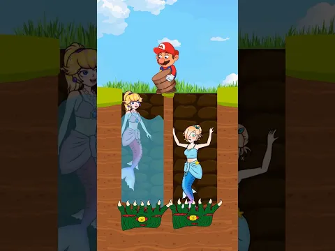 Epic Water Challenge: Mario vs Waluigi in a Mermaid Showdown!