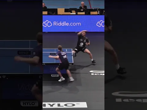 HOW did he get that ball .. 🤩 #ettu #tabletennis #HyloChampionsLeague