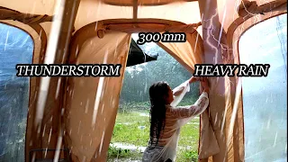 CAMPING in HEAVY RAIN - THUNDERSTORM - SOLO CAMPING really easy?
