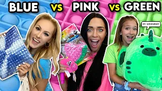 BLUE vs PINK vs GREEN Fidget Shopping with PURPLESTARS02!💖💚💙