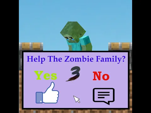 Help Zombie save his wife and son ❤️ #minecraftanimation #monsterschool #minecraft
