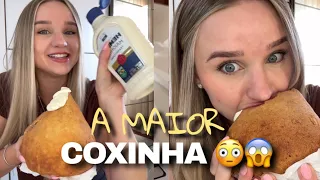 COMI uma COXINHA DE 1kg 😱😳 coxinha gigante! | menina do RU