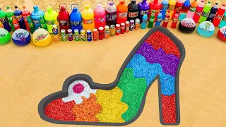 EXPERIMENT COCA | Rainbow High Heel Shoes From Slime, Sprite, Sting, Orbeez, 7Up, Cola vs Sodas