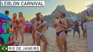 🇧🇷 Walking in Rio de Janeiro Carnival at Leblon Beach | THE BEST IN THE WORLD | Brazil, April 2022