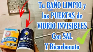 ✅ TU DUCHA Y PUERTAS DE VIDRIO RECHINANDO DE LIMPIAS CON SAL Y BICARBONATO| LIMPIEZA RAPIDA DEL BAÑO