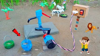 How to make mini Farmer tractor science project water pump fishing wow  #13