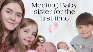 My 4 kids meeting their baby sister for the first time 💗