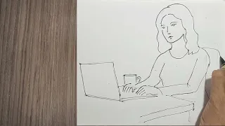 How to draw a girl using a laptop easy