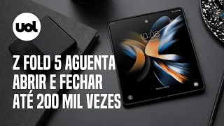 Galaxy Z Fold 5: celular dobrável da Samsung aguenta abrir e fechar a tela até 200 mil vezes #tilt