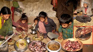 Goat Ribs curry recipe || dharme brother's family cooking dinner @rural  Nepal