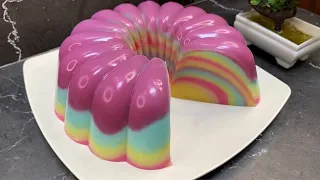SUAMI SANGAT SUKA DIBUATKAN PUDING INI! ENAK DAN LEMBUT! RESEP PUDING RAINBOW ROTI TAWAR
