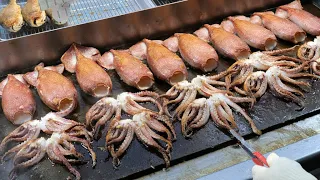 굽자마자 순식간에 팔리는 통오징어구이?! 구워 팔아 대박난 수유시장 생선구이집! Famous Grilled Fish / Korean Street food