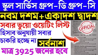 🔥School Service Commission Recruitment | Wb Ssc Group C Group D Waiting Update | WB slst new update