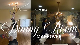 Dining Room Makeover | Installing Wallpaper, Recessed Lights + Decorating
