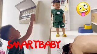 The baby uses the little electricity tricks he learned to save his father!