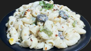White Sauce Pasta Recipe | Healthy Pasta in White Sauce | No Maida white Sauce Pasta