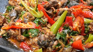 ผัดเผ็ดกบ จัดจ้านถึงเครื่องอร่อยไม่คาว ทำง่ายๆ Spicy Fried Frog