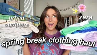 HUGE SPRING BREAK TRY ON CLOTHING HAUL 2022 | urban outfitters, zara, pacsun, + more! *trendy*