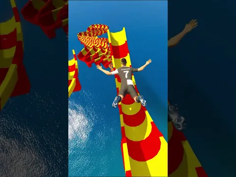 Ronaldo, Tracey & Michael Funny Water Slide #1 #shorts