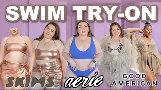 NEW PLUS SIZE SWIM TRY-ON: SKIMS, GOOD AMERICAN, & AERIE 👙| Sarah Rae Vargas