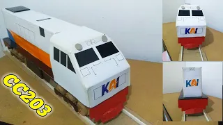 MEMBUAT KERETA API CC 203 DARI KARDUS