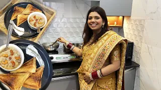 Surprise Valentine Day Breakfast ♥️ for Rishabh (Itna Badiya Sandwich & Suji Halwa)🥰