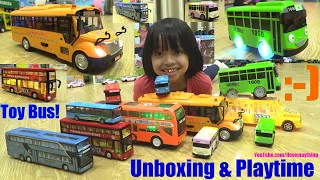 Children's TOY BUS Unboxing and Playtime! A Lot of Toy Bus to Play with! School Bus, City Bus, etc..