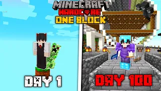 Surviving 100 Days In Oneblock Minecraft Hardcore Hindi  #minecraft100days  #minecraftoneblock