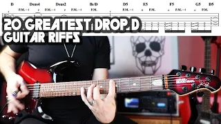 20 Greatest DROP D Guitar Riffs | With Tabs