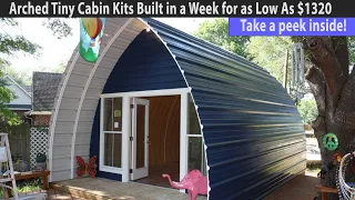 Arched Tiny Cabin Kits Built in a Week for as Low As $1320
