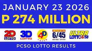 Lotto Result Today 9pm January 23 2026 PCSO
